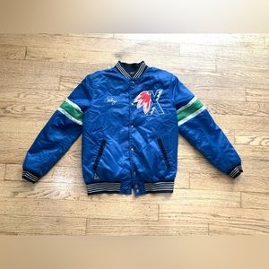 Vintage Varsity Bomber Jacket Chieftans Hockey Satin Bomber Size L
